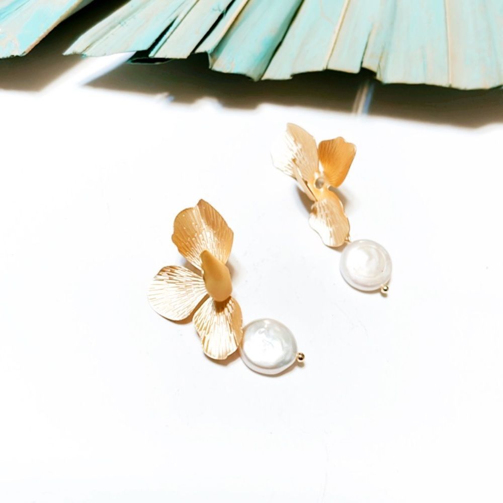 Flower statement earrings #212
